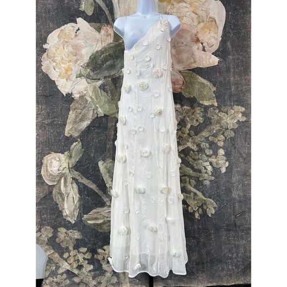 New Free People Blossom Bliss Maxi Dress white floral Size 2 - Picture 6 of 8